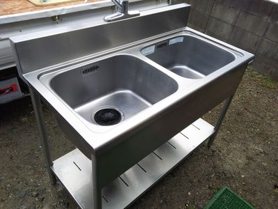 福岡市西区にて2槽シンク流し台買取りました！厨房機器の買取りに自信 